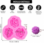 3 CAVITY ROSE FLOWER MOLD BI-F16 - Image 2