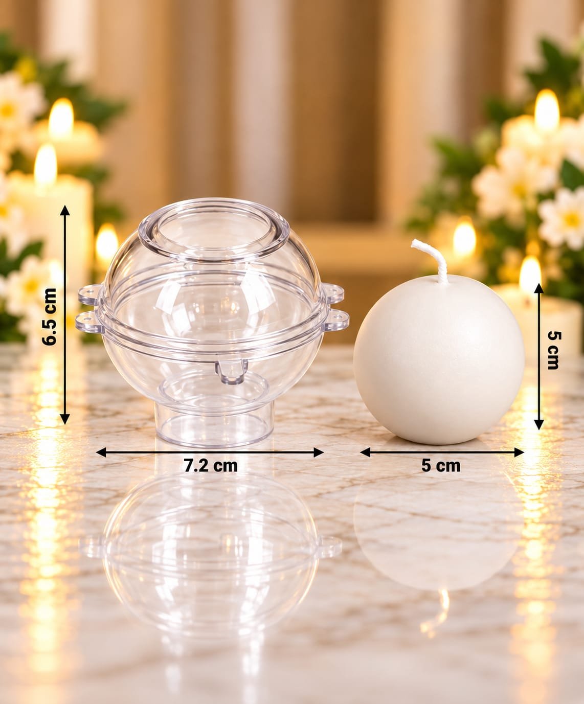 round ball 3 ROUND BALL CANDLE MOLD BI-PCM25 - Image 1